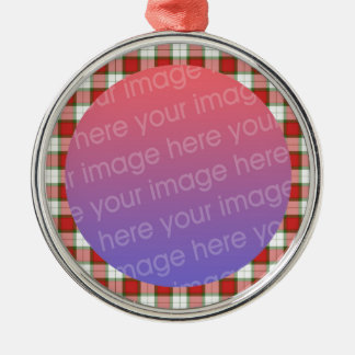 Weihnachtsrahmen für kariertes Foto Silbernes Ornament