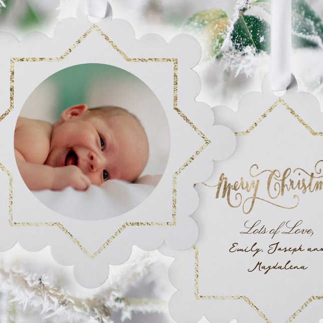 Weihnachtsrahmen für neue Baby-Imitate Ornament Karte (Von Creator hochgeladen)