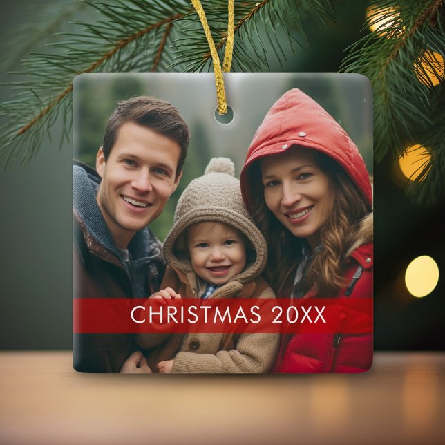 Weihnachtsrahmen - Modern Keramikornament (Personalized photo ornament)