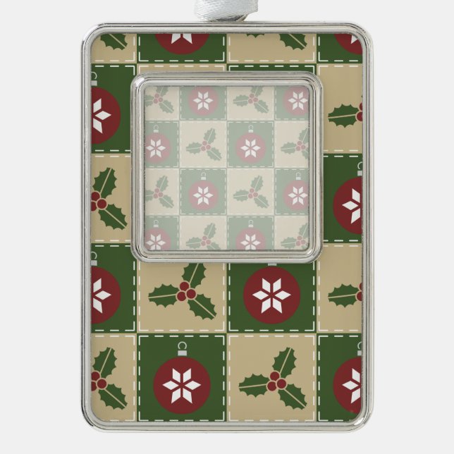 Weihnachtsrahmen Rahmen-Ornament Silber (Vorderseite)