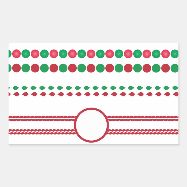 Weihnachtsrahmen Rechteckiger Aufkleber (Vorderseite)