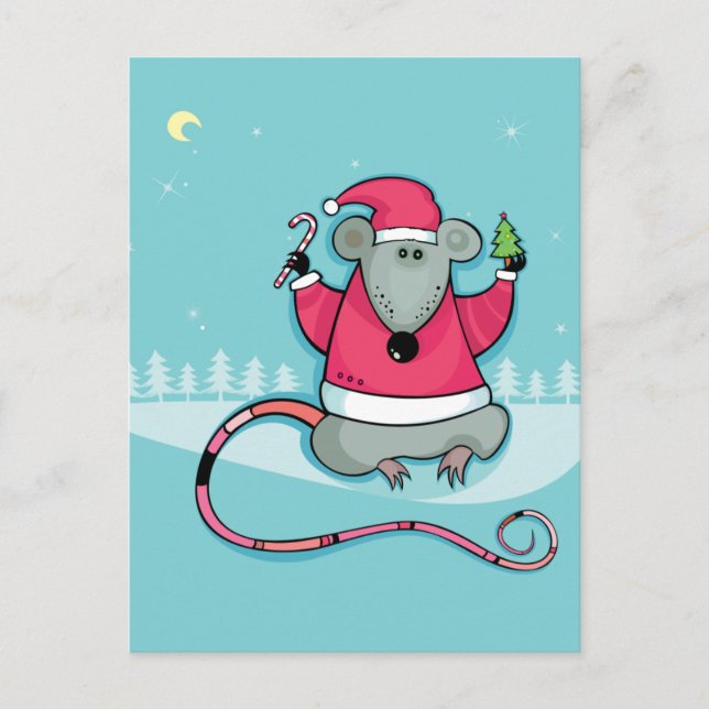 Weihnachtsrat im Santa Anzug Feiertagspostkarte (Vorderseite)