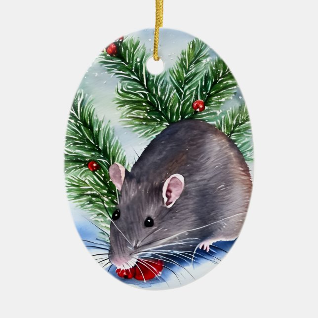 WeihnachtsRat Keramik Ornament (Vorne)