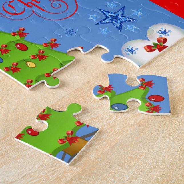 Weihnachtsrätsel Geschenkboxen für Kinder hellblau (Seite)