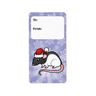 Weihnachtsratten-Geschenk-Umbauten Adressaufkleber