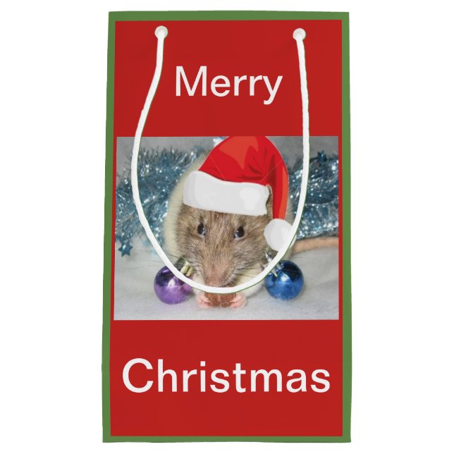 Weihnachtsratten-Geschenktasche Kleine Geschenktüte (Vorderseite)