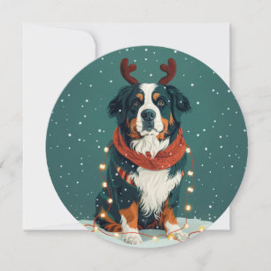 Weihnachtsredeer Bernese Mountain Dog Feiertagskarte