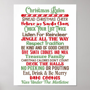 Weihnachtsregeln Einzigartige Weihnachtszeit-Wohng Poster
