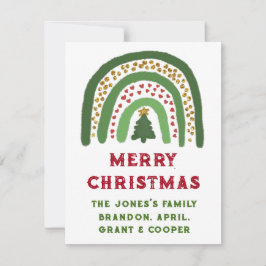 Weihnachtsregenbogen Glitzer Rot Gold Grün Mitteilungskarte
