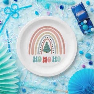 Weihnachtsregenbogenbaum mit hospho pappteller