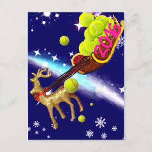 Weihnachtsreh mit Schlitten Feiertagspostkarte