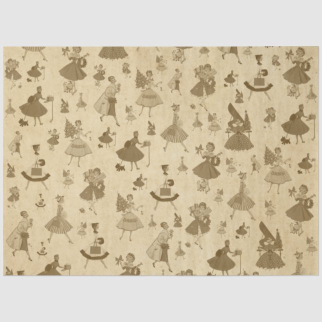 Weihnachtsreihe der 50er Jahre Design 3 Seidenpapier (Vorderseite)