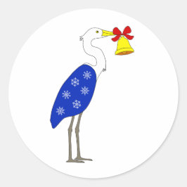Weihnachtsreiher-Aufkleber Runder Aufkleber