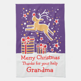 Weihnachtsreiniger fügen Sie eine Nachricht Küchen Handtuch