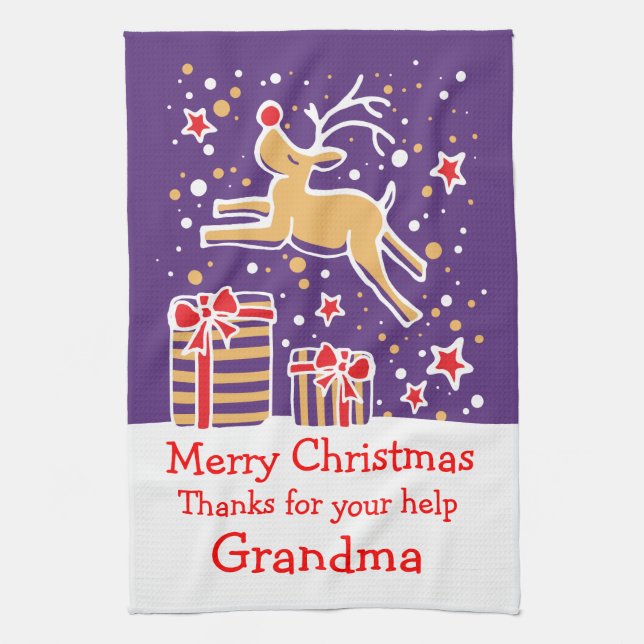 Weihnachtsreiniger fügen Sie eine Nachricht Küchen Handtuch (Vertikal)