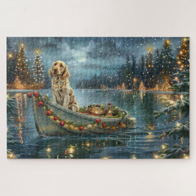 Weihnachtsreise des englischen Setters (Horizontal)