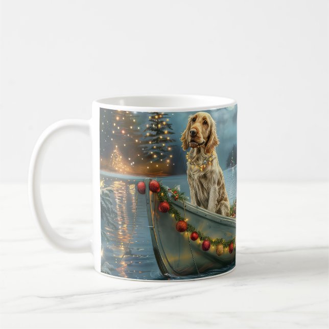Weihnachtsreise des englischen Setters Kaffeetasse (Links)