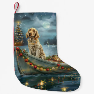Weihnachtsreise des englischen Setters Kleiner Weihnachtsstrumpf