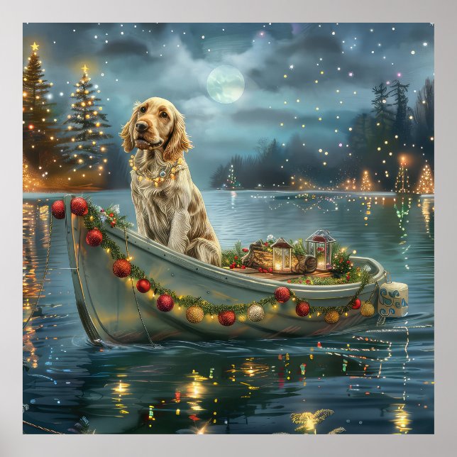 Weihnachtsreise des englischen Setters Poster (Vorne)