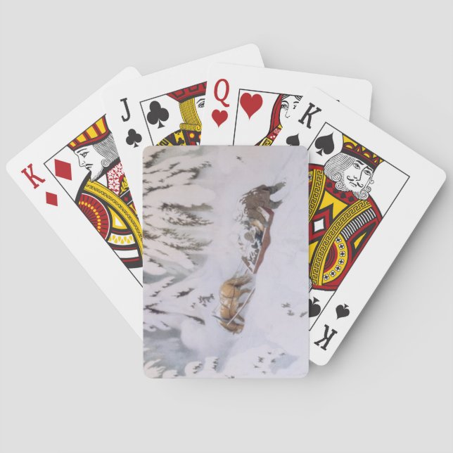 Weihnachtsreise durch den Schnee (von Kittelsen) Spielkarten (Rückseite)