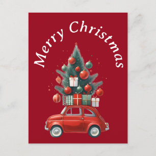 Weihnachtsreise mit Geschenken Feiertagspostkarte