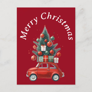Weihnachtsreise mit Geschenken Feiertagspostkarte