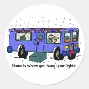 Weihnachtsreise RV-Aufkleber Runder Aufkleber