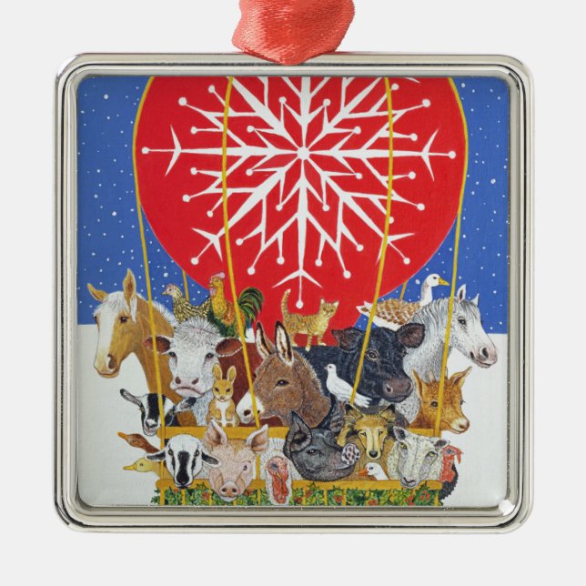 Weihnachtsreise Silbernes Ornament (Vorne)