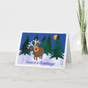 Weihnachtsren, die Grüße der Jahreszeit! Feiertagskarte