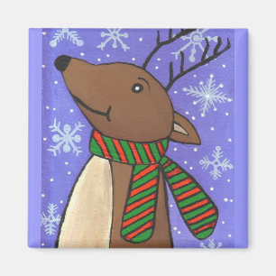Weihnachtsren - Feiertagsmagnet Magnet