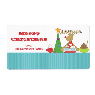 Weihnachtsren-Geschenk-Umbau-Aufkleber