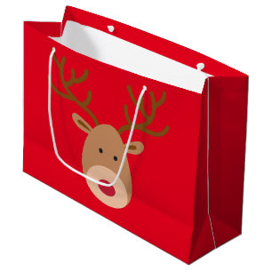 Weihnachtsren-glatte Geschenk-Tasche Große Geschenktüte