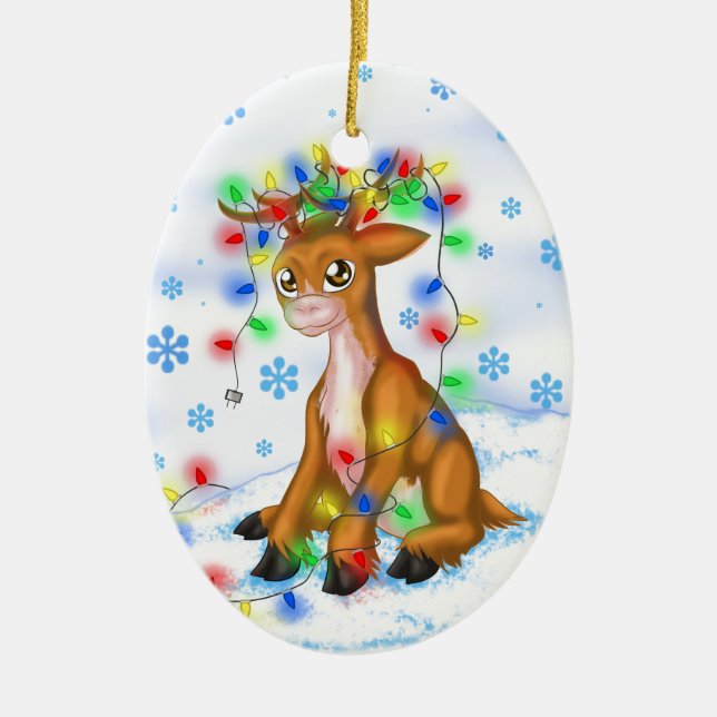 Weihnachtsren Keramik Ornament (Vorne)