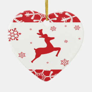 Weihnachtsren Keramik Ornament
