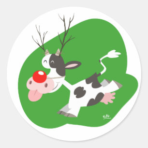 Weihnachtsrenaufkleber Runder Aufkleber
