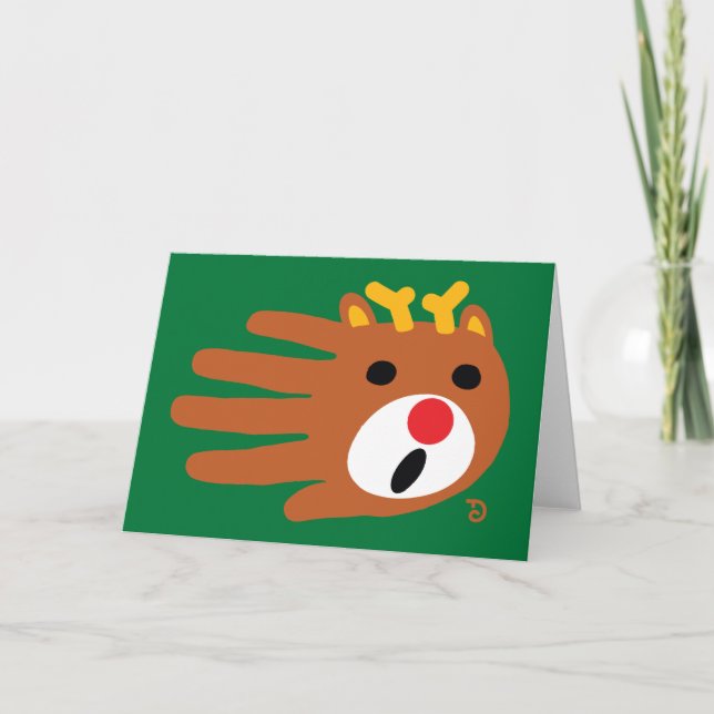 Weihnachtsrenkarte Feiertagskarte (Vorderseite)