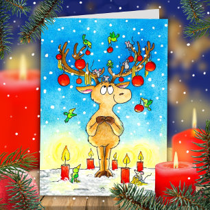 Weihnachtsrenneer Dankeskarte