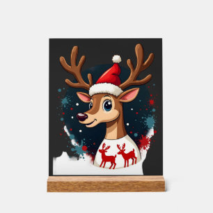 Weihnachtsrentier Acrylschild