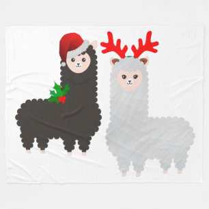 weihnachtsrentier-alpakas-decke fleecedecke