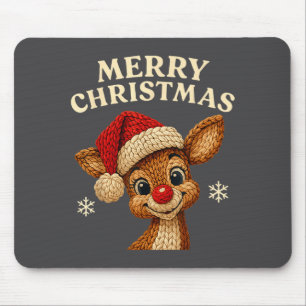 Weihnachtsrentier Häkeln Süß Frohe Weihnachten Ren Mousepad