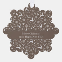 Weihnachtsrentier-Muster Braun mit Text