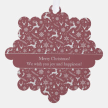 Weihnachtsrentier-Muster Rot mit Text