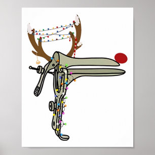Weihnachtsrentier-Spekulum-Krankenschwester Frauen Poster