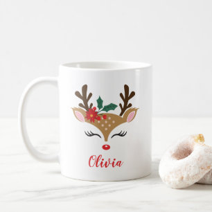 Weihnachtsrentier süßes Gesicht Kaffeetasse