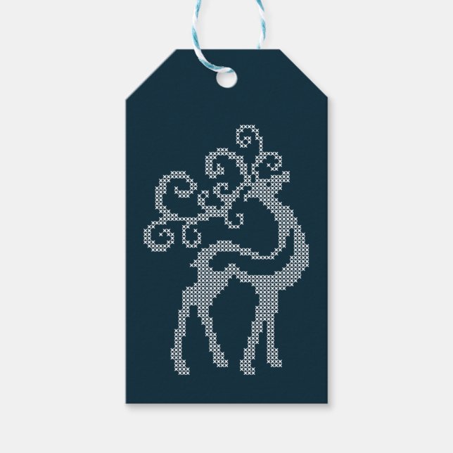 Weihnachtsrentiere begehren das neue Jahr des Jung Geschenkanhänger (Vorderseite)