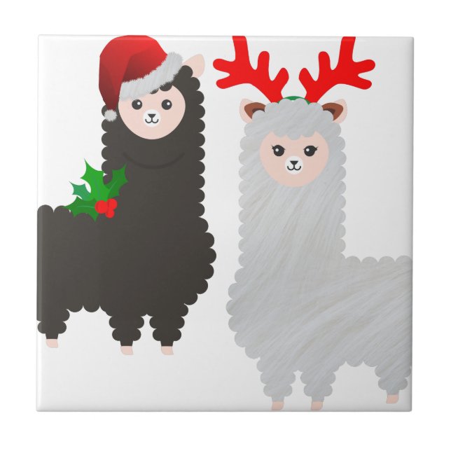 Weihnachtsrentiere Fliese (Vorderseite)