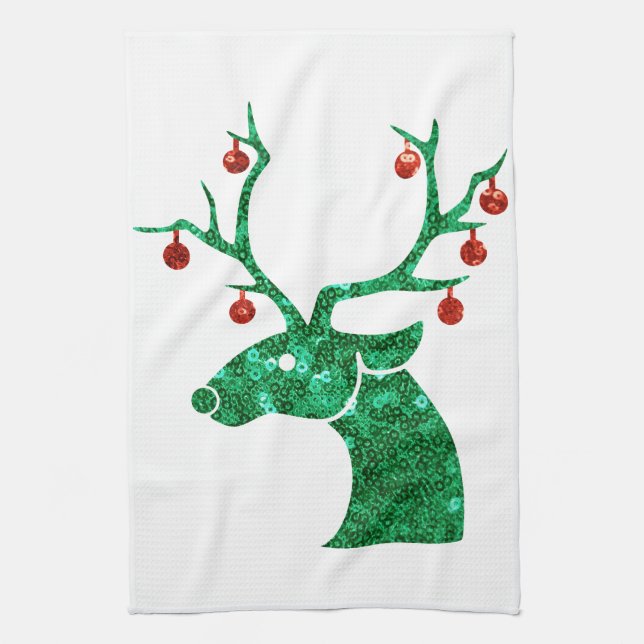 Weihnachtsrentiere Handtuch (Vertikal)