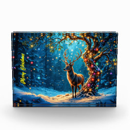 Weihnachtsrentiere Nordpol Fantasiekunst Fotoblock