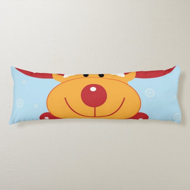 Weihnachtsrentiere Rudolph Schneeflocken Seitenschläferkissen (Vorderseite)