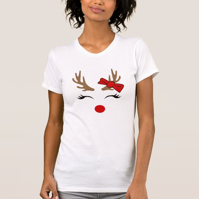 Weihnachtsrentiere T - Shirt (Vorderseite)